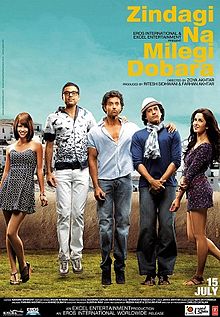 Zindagi Na Milegi Dobara, Hrithik Roshan, Katrina Kaif, Naseeruddin Shah, Abhay Deol, Farhan Akhtar, Kalki Koechlin  , 2011