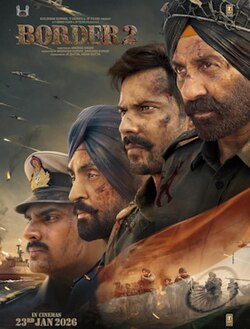 Border 2, Sunny Deol
Varun Dhawan
Diljit Dosanjh
Ahan Shetty
Mona Singh
Sonam Bajwa
Anya Singh
Medha Rana, 2026